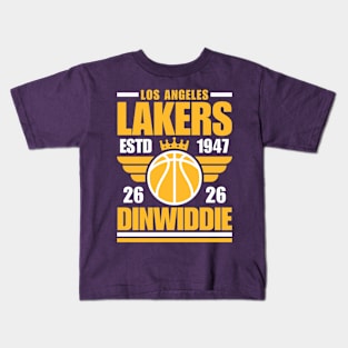 Los Angeles Lakers Dinwiddie 26 Basketball Retro Kids T-Shirt